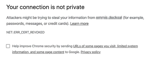 SSL-сертификат отозван