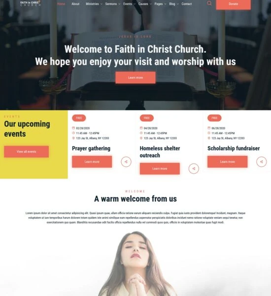 Faith in Christ Church html шаблон