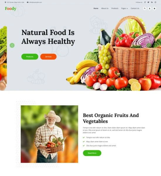 бесплатный html-шаблон Foody Organic Food