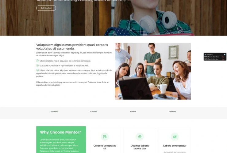 Mentor образовательный Bootstrap шаблон
