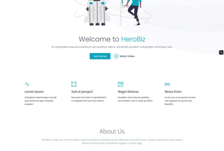 HeroBiz Bootstrap Бизнес шаблон