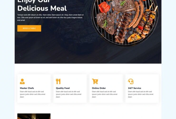 Restoran Bootstrap Сайт ресторана