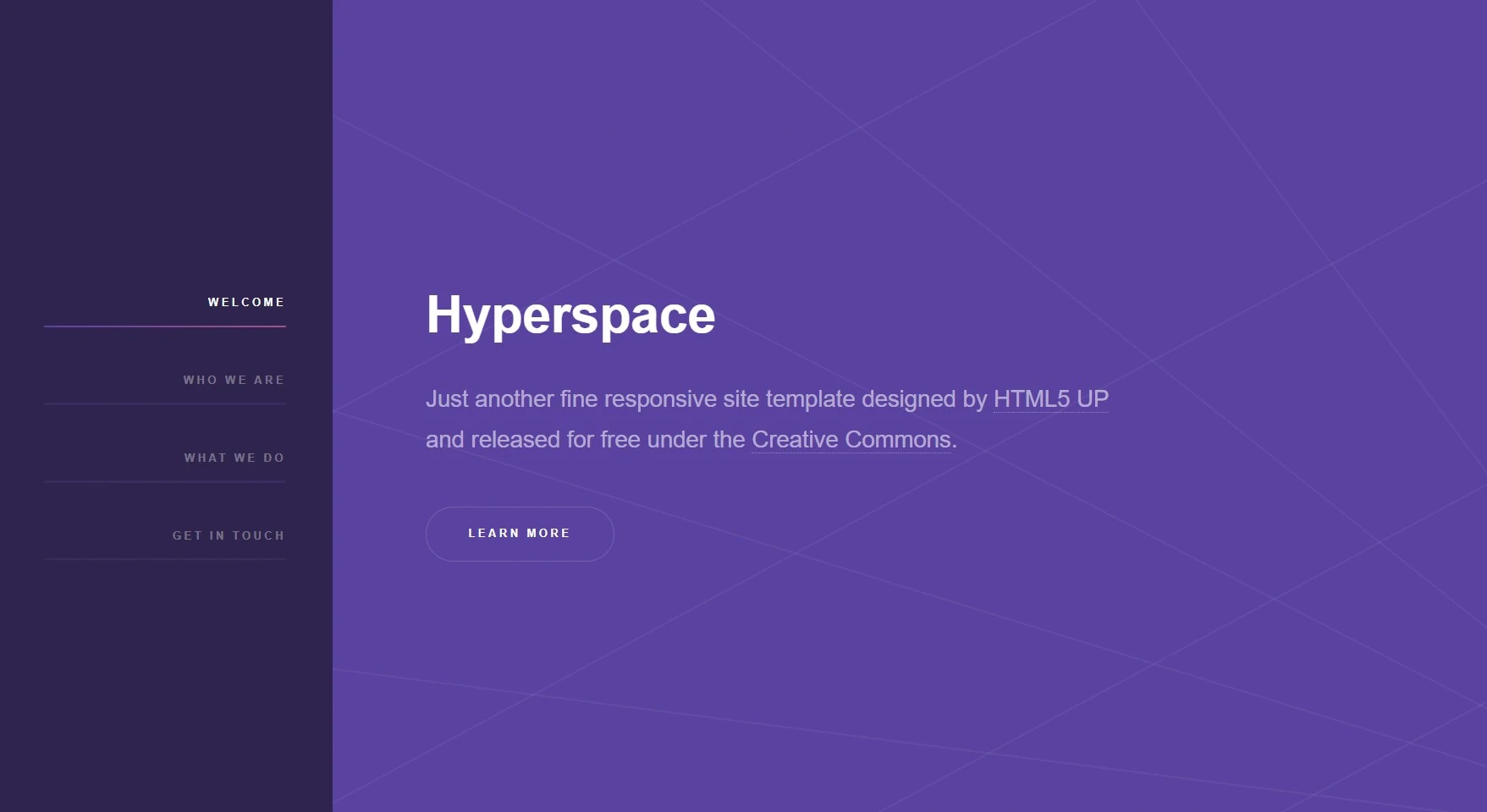 Бесплатный шаблон сайта Hyperspace