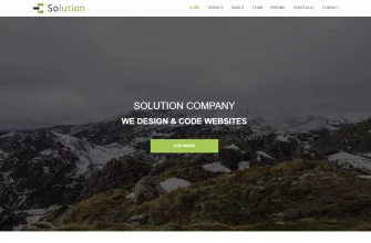 Бесплатный готовый HTML CSS шаблон сайта Solution - главная
