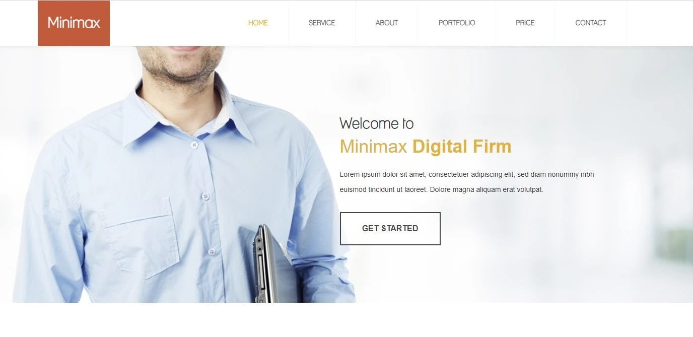 Бесплатный готовый HTML CSS шаблон сайта Minimax - главная