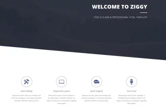 Бесплатный готовый HTML CSS шаблон сайта Ziggy - главная