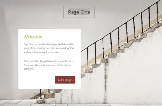 Бесплатный готовый HTML CSS шаблон сайта Page One - главная