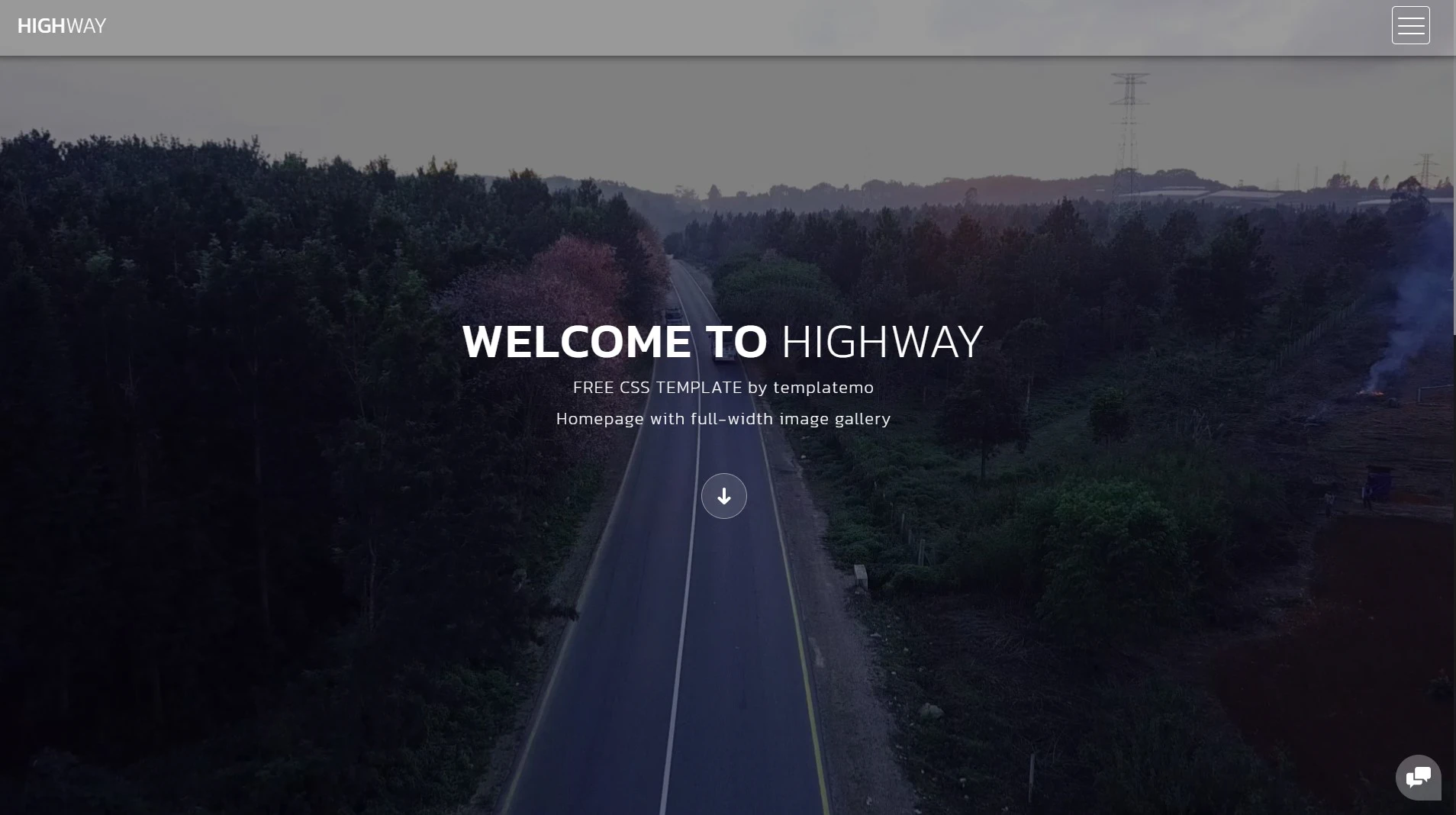 Бесплатный готовый HTML CSS шаблон сайта Highway - главная