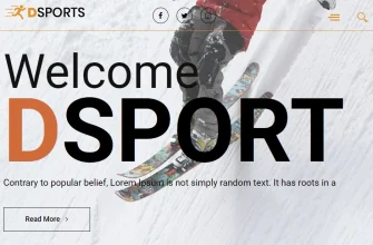 Бесплатный готовый HTML CSS шаблон сайта Dsports - главная