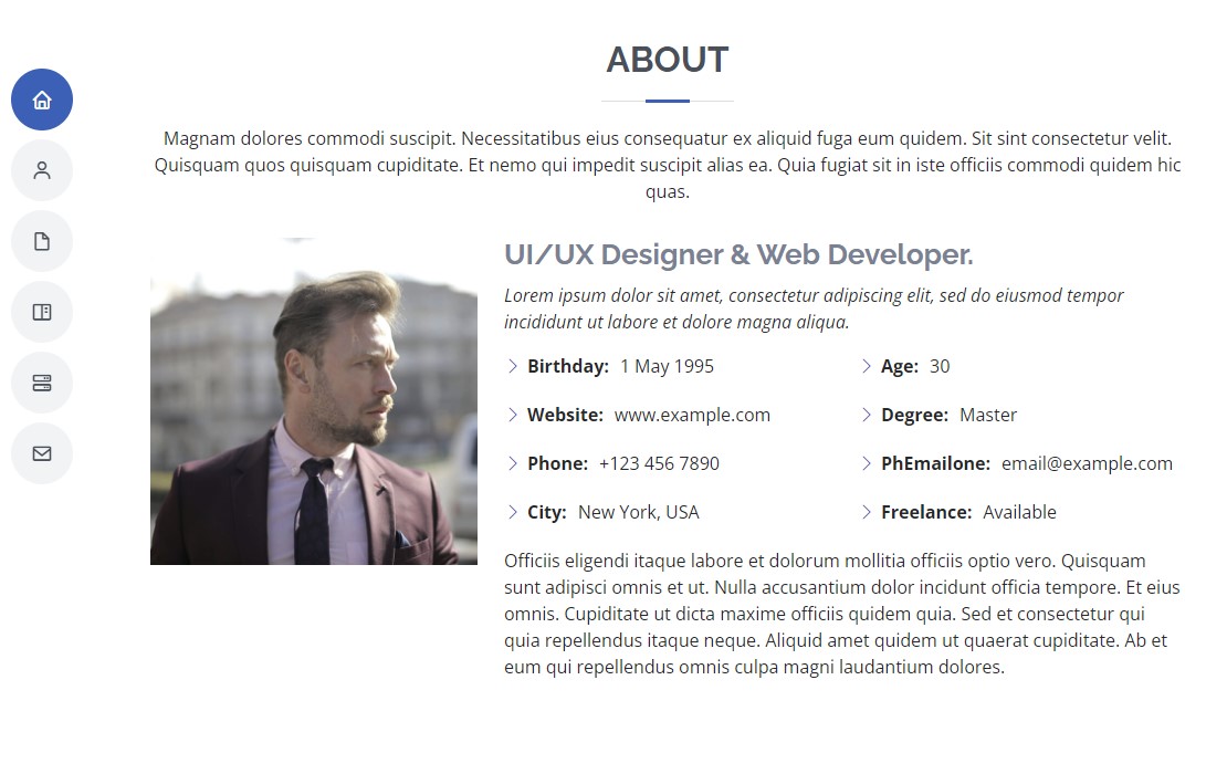Скачать бесплатно готовый HTML шаблон сайта портфолио и резюме MyResume