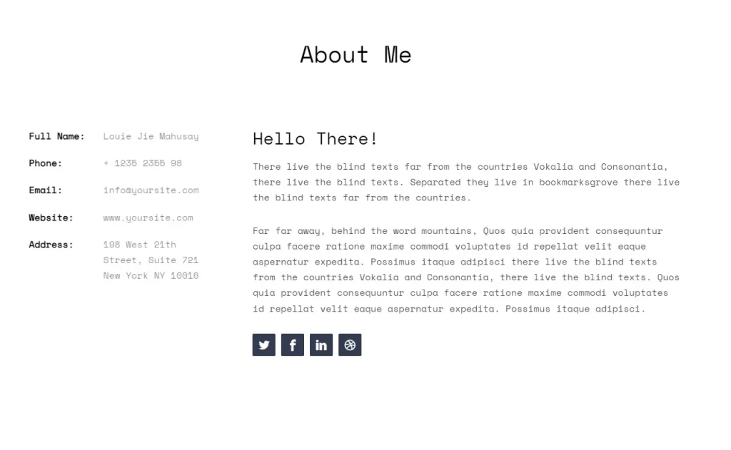 Бесплатный готовый HTML CSS шаблон сайта Profile - обо мне