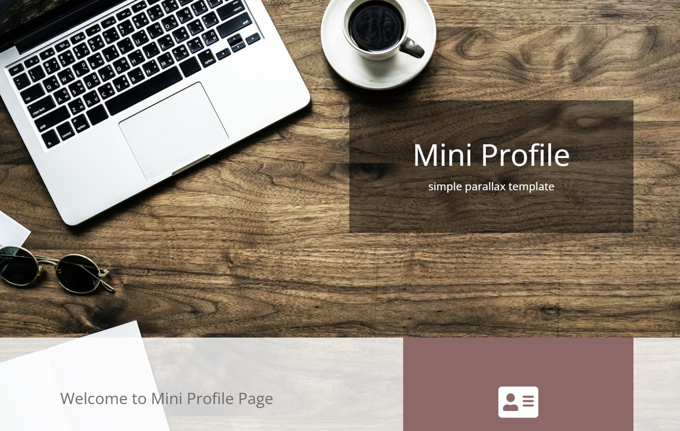 Бесплатный готовый HTML CSS шаблон сайта Mini Profile - главная