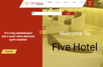 Бесплатный готовый HTML CSS шаблон сайта FiveHotel - главная
