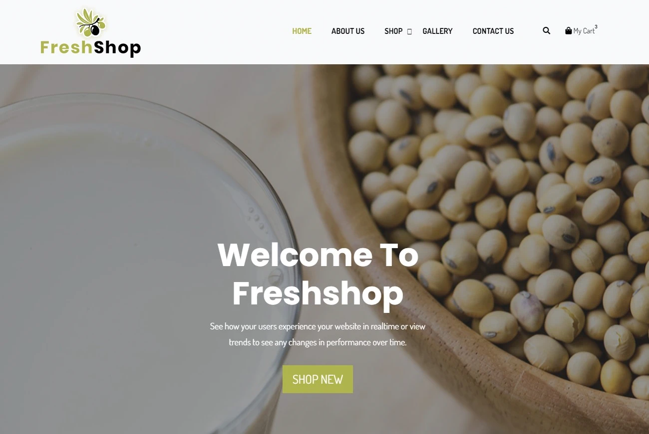 Бесплатный готовый HTML CSS шаблон сайта FreshShop - главная