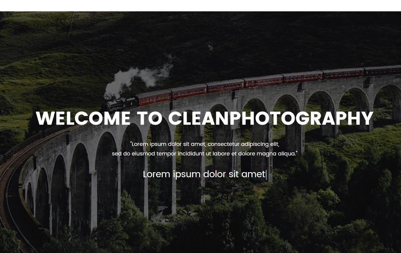 Бесплатный готовый HTML CSS шаблон сайта CleanPhotography - главная
