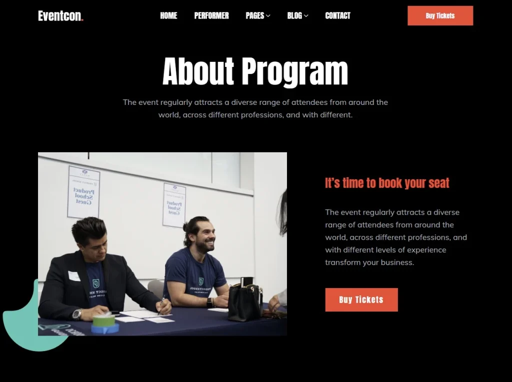 Бесплатный готовый HTML CSS шаблон сайта Eventcon - программа