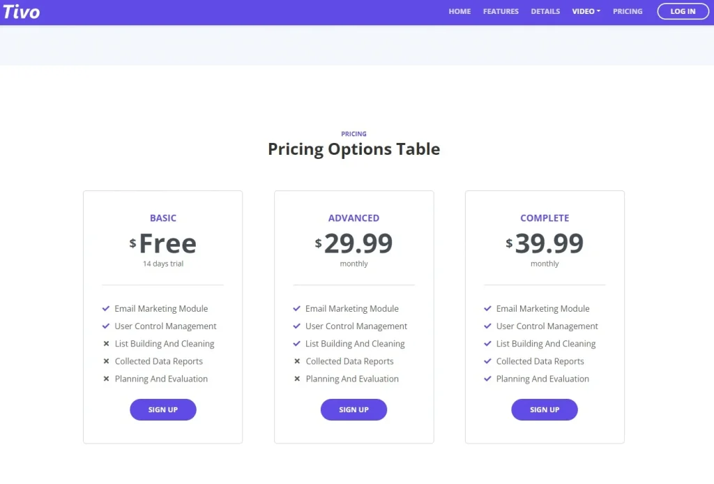 Бесплатный готовый HTML CSS шаблон сайта Tivo - цены