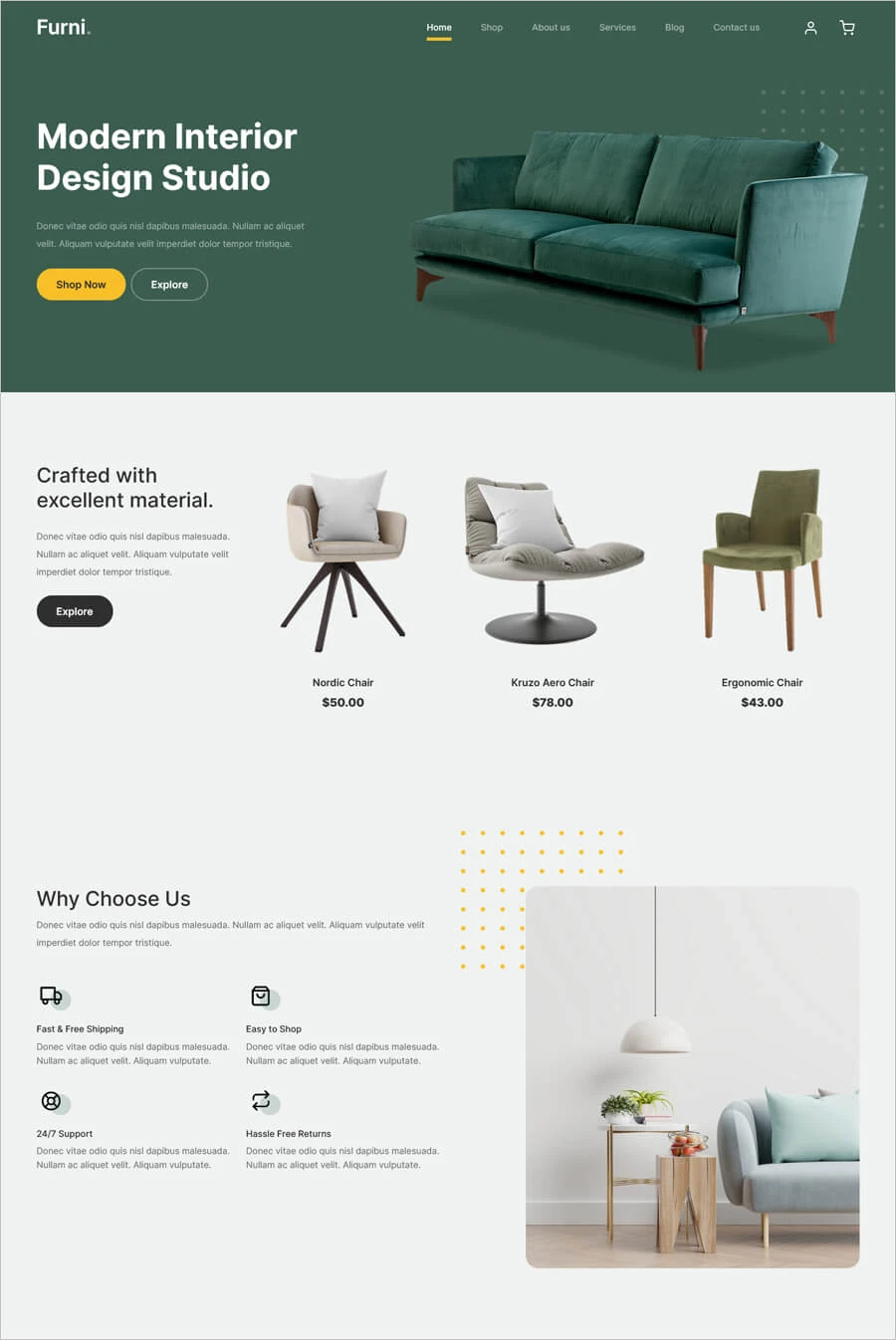 Бесплатный шаблон электронной коммерции Furni Furniture