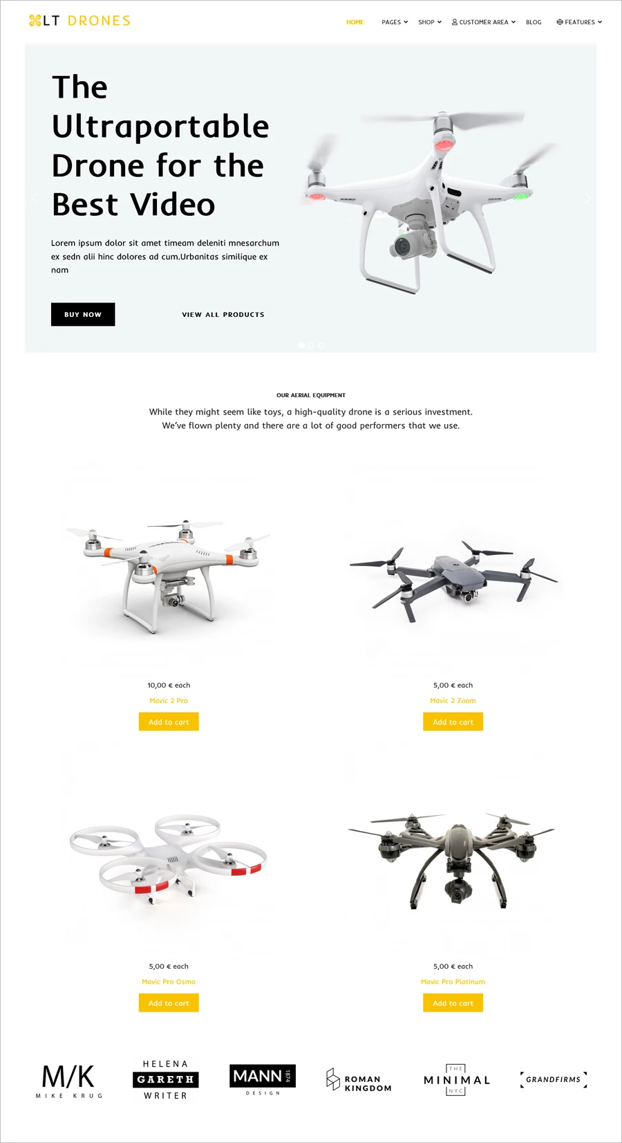 LT Drones Бесплатный шаблон Joomla