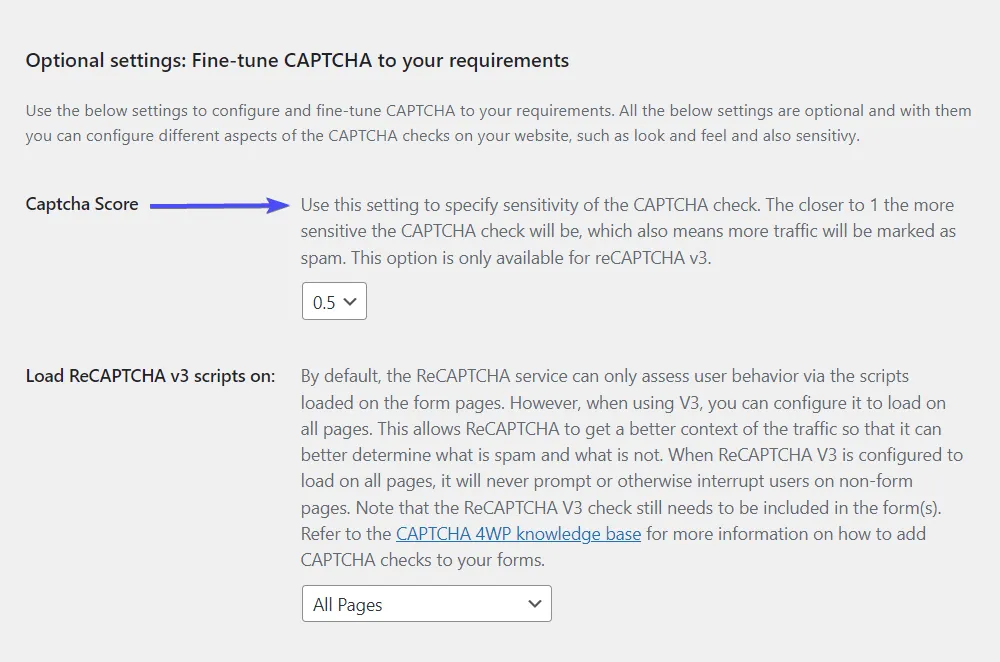 Проверка порогового значения баллов, установленного для reCAPTCHA v3 на вашем сайте.