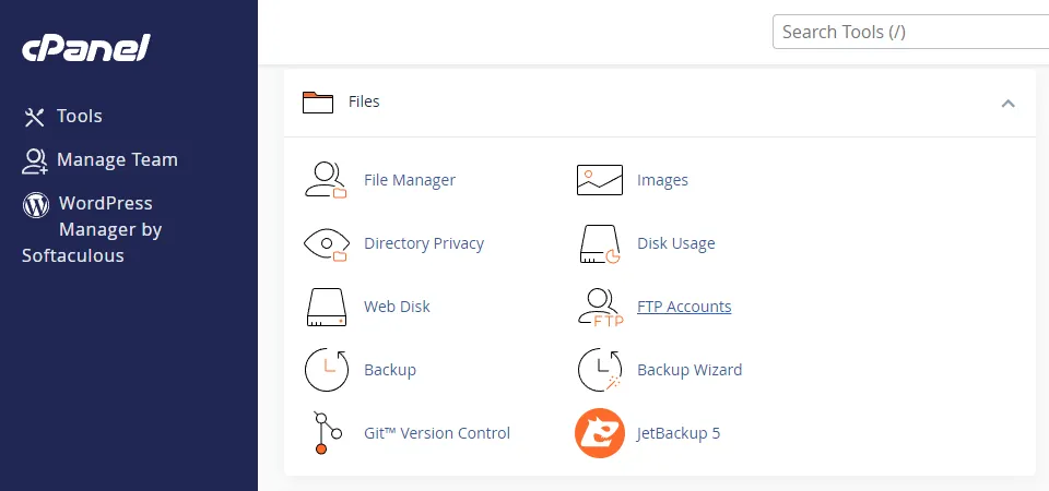 FTP-аккаунты на cPanel