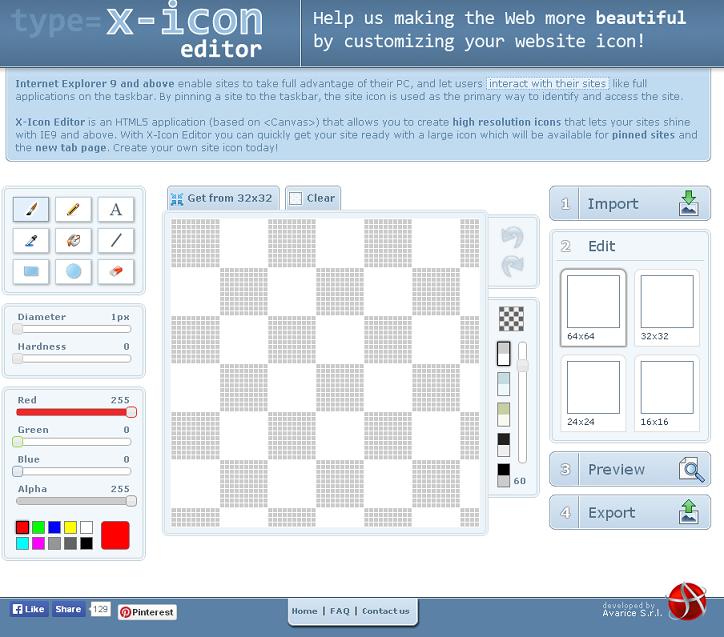 Онлайн редактор иконок - X-icon editor